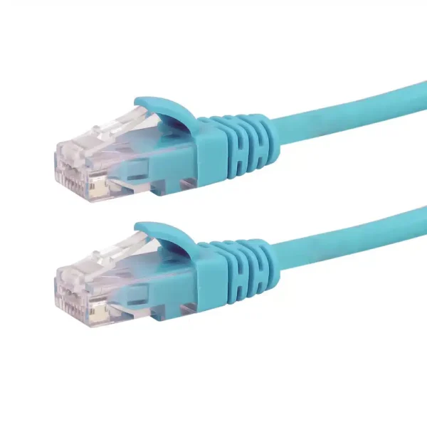 1ft Cat6a UTP 10GB Molded Patch Cable - Premium Fluke® Patch Cable Certified - CMR Riser Rated Aqua