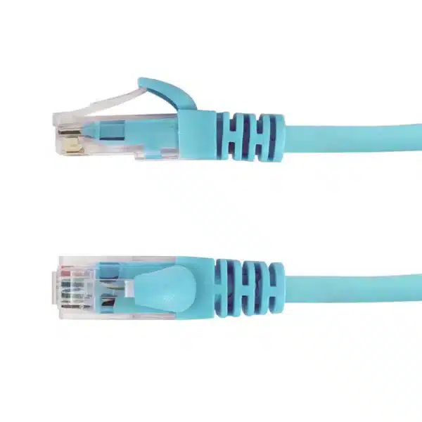 Second image of 1ft Cat6a UTP 10GB Molded Patch Cable - Premium Fluke® Patch Cable Certified - CMR Riser Rated Aqua