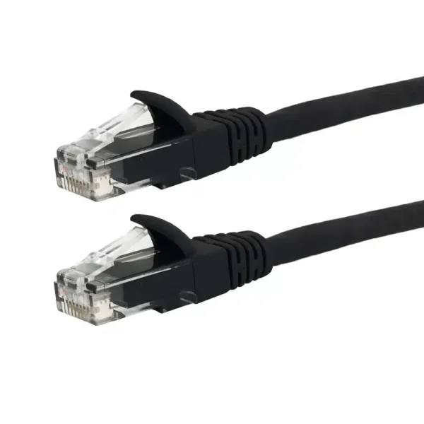 1ft RJ45 Cat5e 350MHz Molded Patch Cable - Premium Fluke® Patch Cable Certified - CMR Riser Rated Black