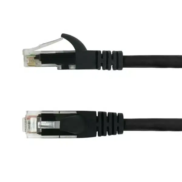 Second image of 1ft RJ45 Cat5e 350MHz Molded Patch Cable - Premium Fluke® Patch Cable Certified - CMR Riser Rated Black