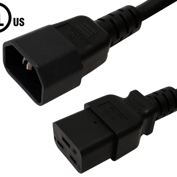 IEC C14 to IEC C19 Power Cable - SJT 14AWG (15A 250V)