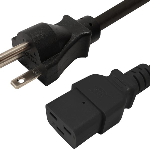 NEMA 6-15P to C19 Power Cable - SJT 14AWG (15A 250V)